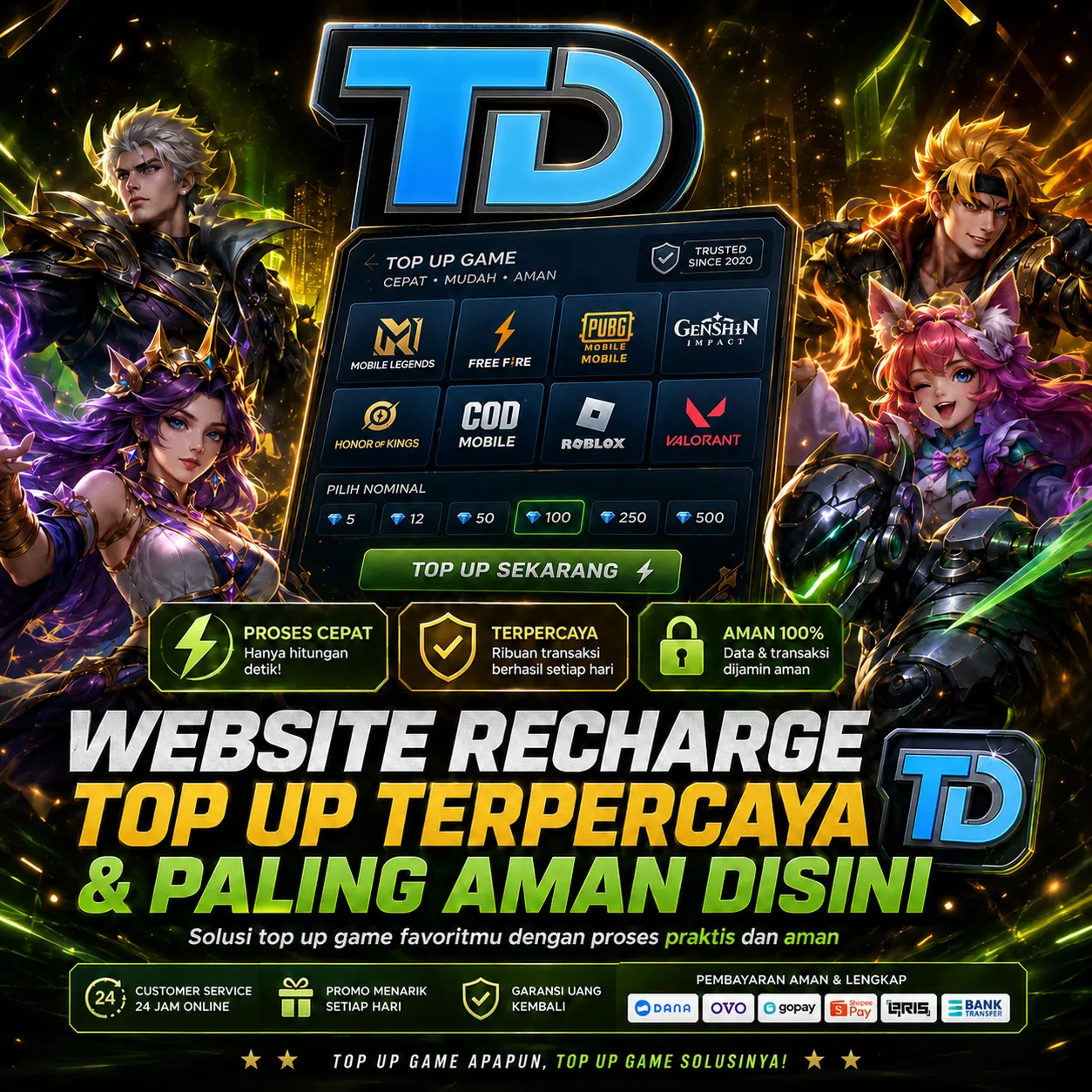 TRIDEWI >> Website Recharge Top Up Terpercaya & Paling Aman Disini